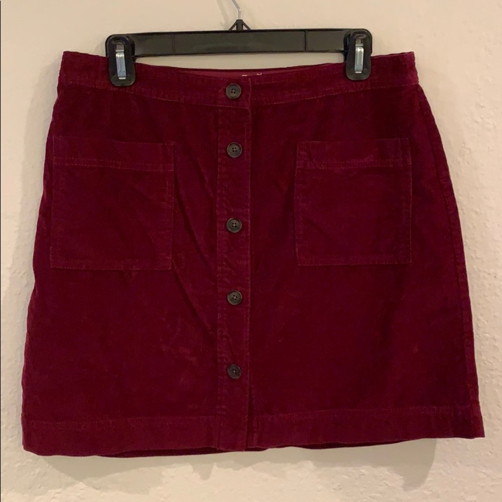 Gap button up corduroy mini skirt